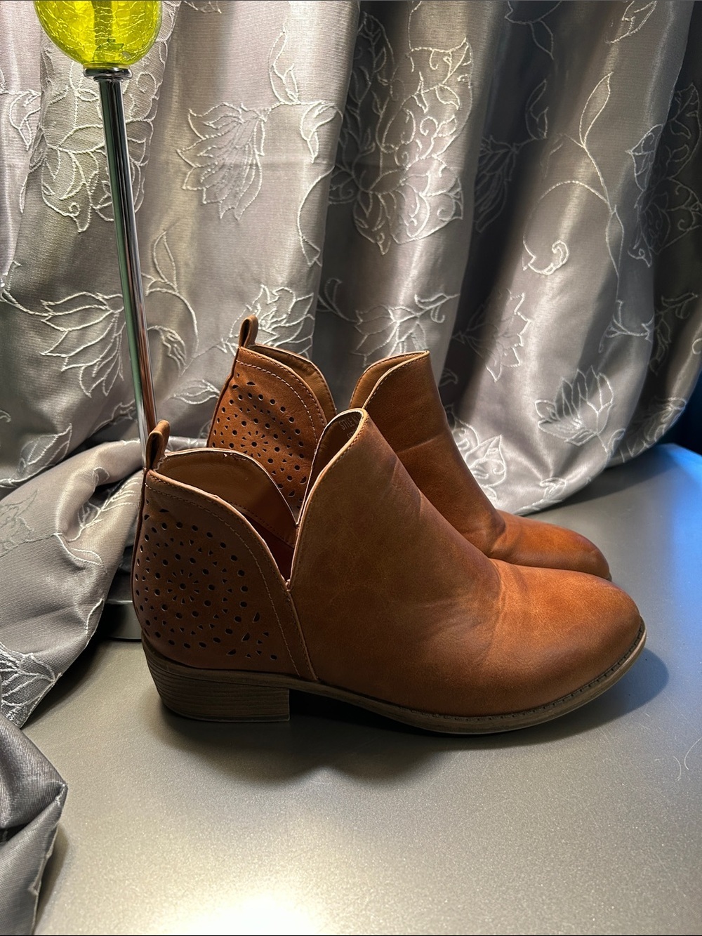 Target Tan Cutout V‑Cut Ankle Booties